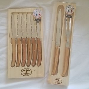 Carving Set w/ Tray and 6 PC Steak K. set.